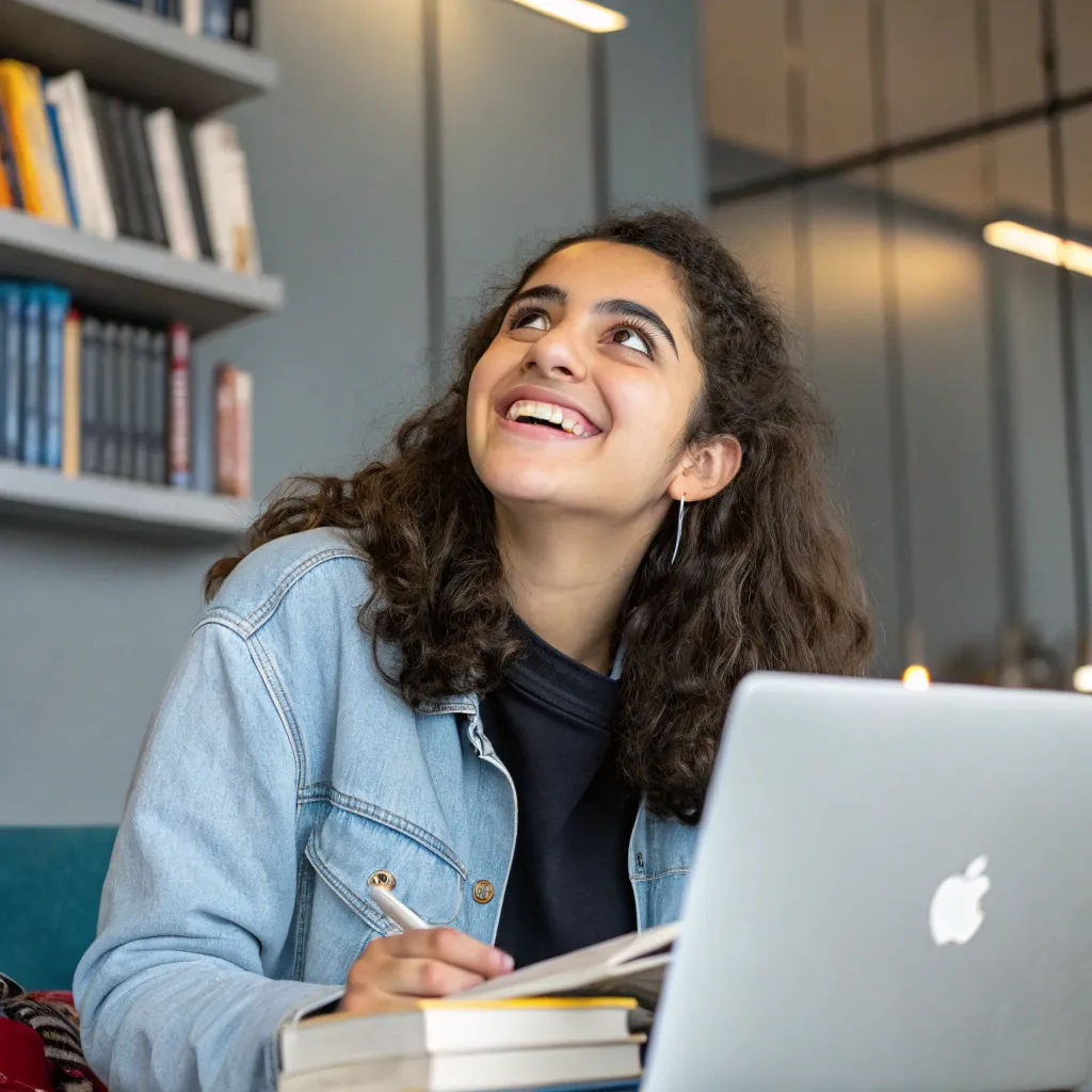 Portrait of Sara Amin, enthusiastic student